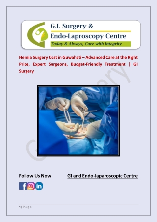 Hernia Surgery Cost in Guwahati – Advanced Care at the Right Price
