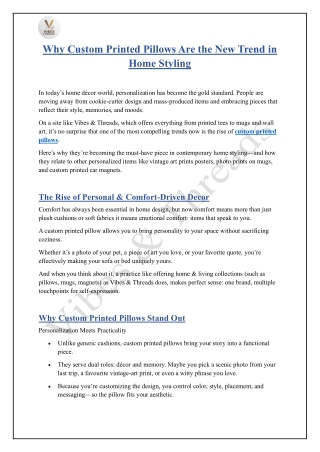 Why Custom Printed Pillows Are the New Trend in Home Styling