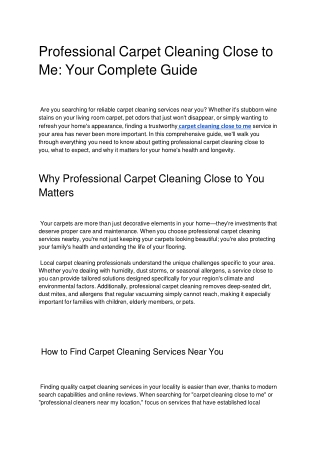 Professional Carpet Cleaning Close to Me_