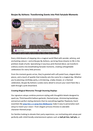 Boujee By Ashtons_ Transforming Events into Pink Fairytale Moments