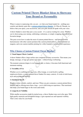 Custom Printed Throw Blanket Ideas to Showcase Your Brand or Personality