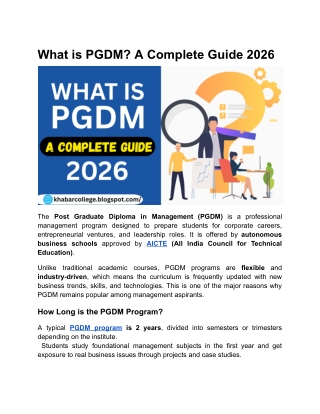 What is PGDM? A Complete Guide 2026