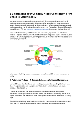 5 Big Reasons Your Company Needs Connect360_ From Chaos to Clarity in HRM