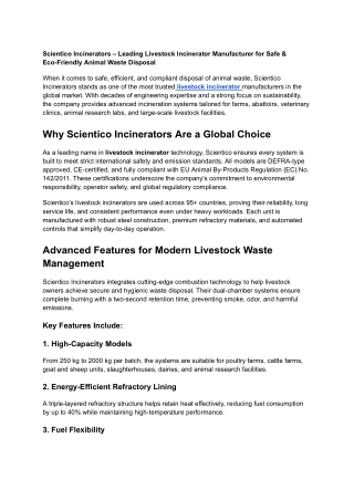 Livestock Incinerator Manufacturer