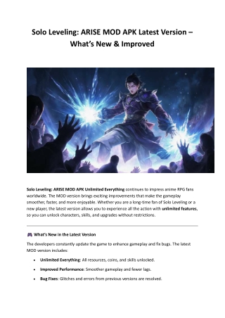 Solo Leveling: ARISE MOD APK