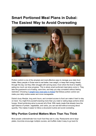 Smart Portioned Meal Plans in Dubai_ The Easiest Way to Avoid Overeating