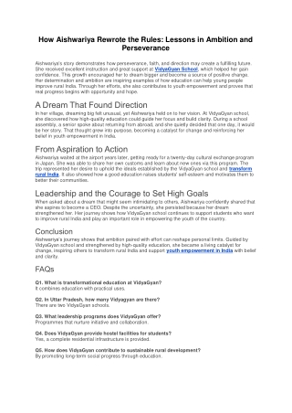 How Aishwariya Rewrote the Rules-Lessons in Ambition and Perseverance