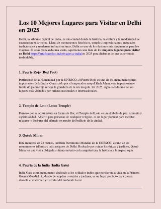 Los 10 Mejores Lugares para Visitar en Delhi en 2025