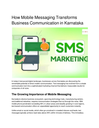 How Mobile Messaging Transforms Business Communication in Karnataka