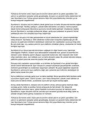 Sportsbet.io Güncel Giriş