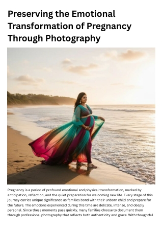 Preserving the Emotional Transformation of Pregnancy Through Photography
