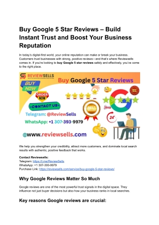 Buy Google 5 Star Reviews – Build Instant Trust and Boost Your Business Reputation
