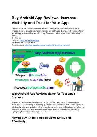 Buy Android App Reviews_ Increase Visibility and Trust for Your App