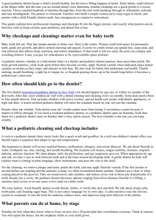 Pediatric Dentist for Cleaning and Checkups: What Parents Can Do at Home
