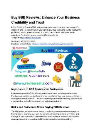 Buy BBB Reviews_ Enhance Your Business Credibility and Trust