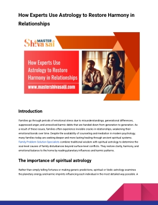 How Experts Use Astrology to Restore Harmony in Relationships