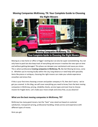 Moving Companies McKinney, TX_ Your Complete Guide to Choosing the Right Movers