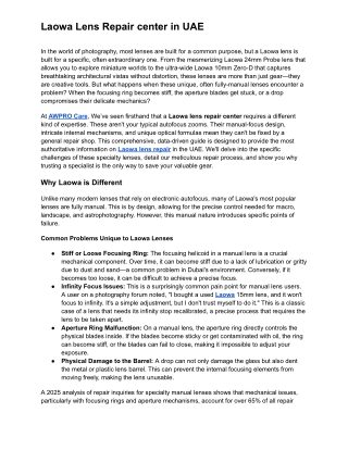 Laowa Lens Repair center in UAE