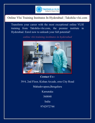 Online Vlsi Training Institutes In Hyderabad | Takshila-vlsi.com