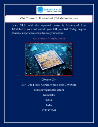 Vlsi Course In Hyderabad | Takshila-vlsi.com