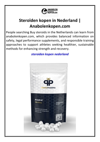 Steroïden kopen in Nederland