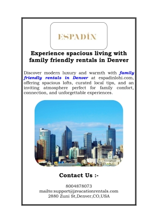 Experience spacious living with family friendly rentals in Denver