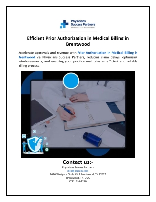 Efficient Prior Authorization in Medical Billing in Brentwood