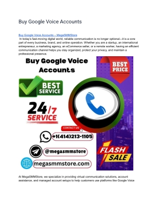 Best Buy Google Voice Accounts Megasmmstore 2025
