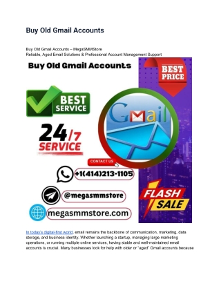 Best Buy Old Gmail Accounts Megasmmstore 2025