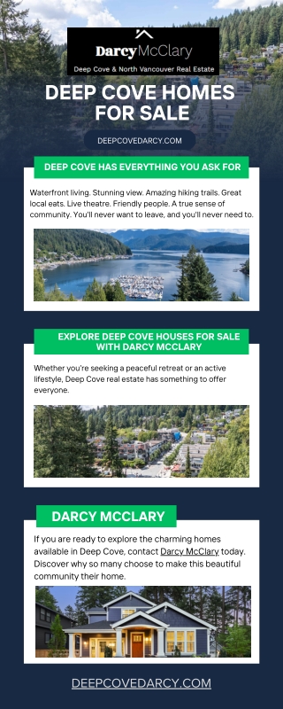 Deep Cove Homes For Sale with Darcy McClary