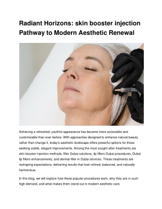 Radiant Horizons_ skin booster injection Pathway to Modern Aesthetic Renewal