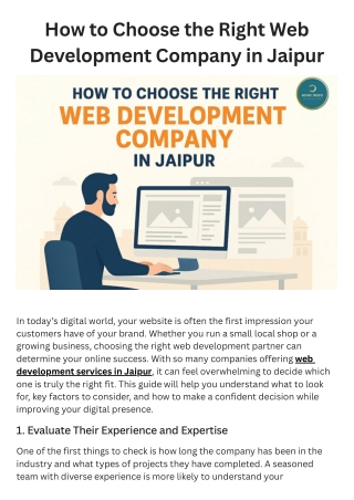 How to Choose the Right Web Development Company in Jaipur
