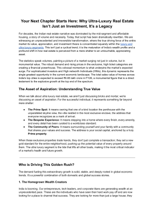 Your Next Chapter Starts Here Why Ultra-Luxury Real Estate Isn’t Just an Investment, It’s a Legacy