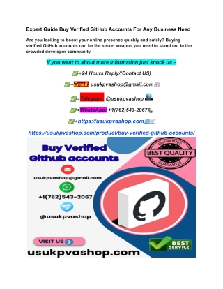 Expert Guide Buy Verified GitHub Accounts For Any Business Need