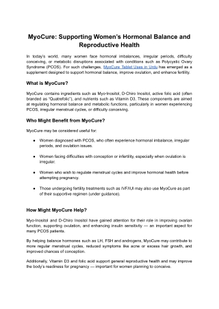 MyoCure_ Supporting Women’s Hormonal Balance and Reproductive Health