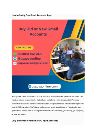 How to Safely Buy Gmail Accounts Aged