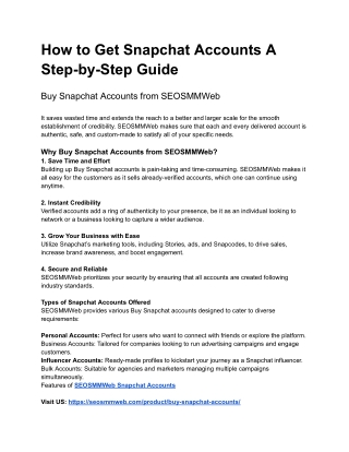 How to Get Snapchat Accounts A Step-by-Step Guide