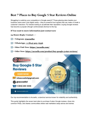 Best 7 Places to Buy Google 5 Star Reviews Online