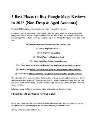 5 Best Places to Buy Google Maps Reviews in 2025 (Non-Drop & Aged Accounts)