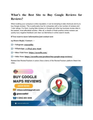 What’s the Best Site to Buy Google Reviews for Reviews