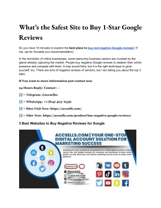 What’s the Safest Site to Buy Negative  Google Reviews