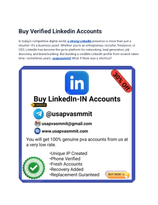 Buy Verified Linkedin Accounts