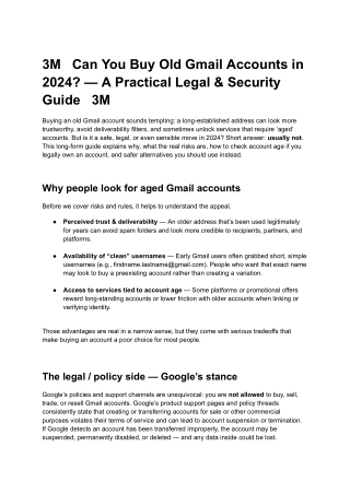 3M   Can You Buy Old Gmail Accounts in 2024