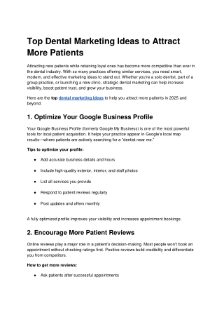 Top Dental Marketing Ideas to Attract More Patients