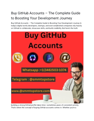 Buy GitHub Accounts – The Complete Guide to Boosting Your Development Journey
