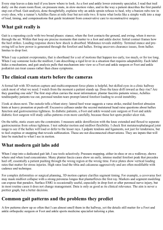 Foot and Ankle Lower Extremity Specialist: Gait Analysis Insights