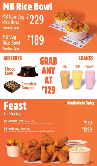 MB Chicken Menu – Latest Prices & Combos