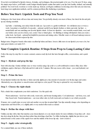 Master Everyday Lipstick: What You'll Achieve in 30 Days