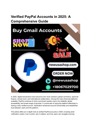 Where to Buy a Verified PayPal Account in 2025_ A Comprehensive Guide