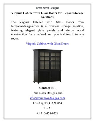 Virginia Cabinet with Glass Doors for Elegant Storage Solutions